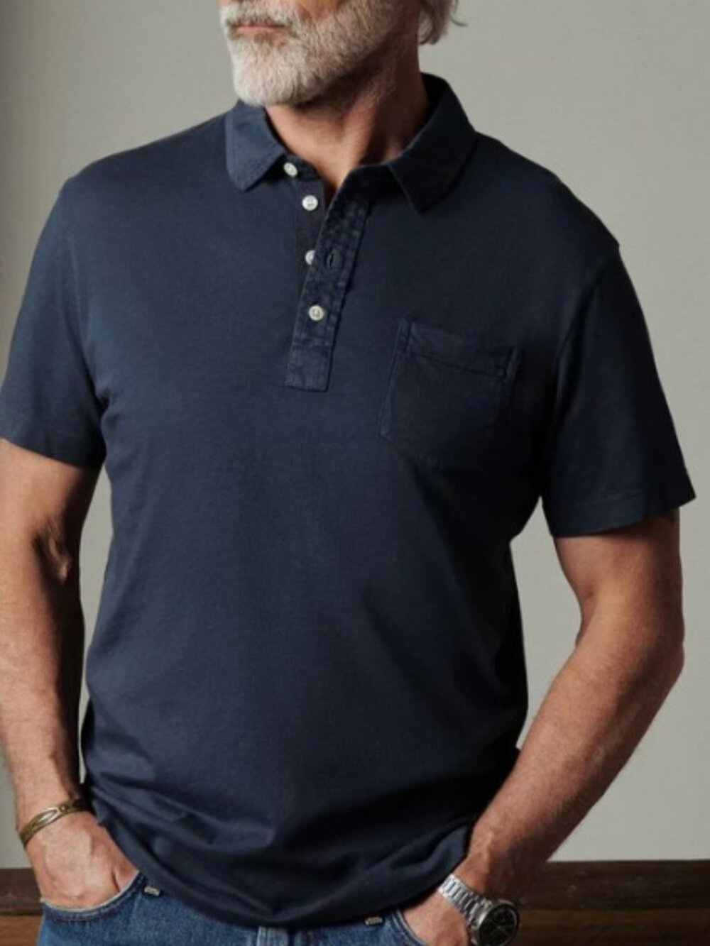 Billy Reid Pensacoloa Polo in Navy. M